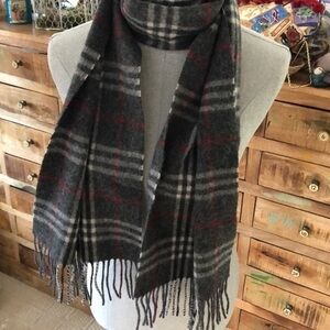 Valentini Gray plaid 100% Lana wool long scarf